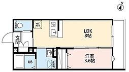 robot home 与野本町III(ロボットホーム ヨノホンマチスリー) 1LDKの間取図画像