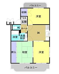 ユーミー緑ヶ丘 301 3階3DKの間取り