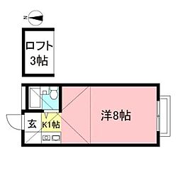 モンシャトーイズミ 1Kの間取図画像