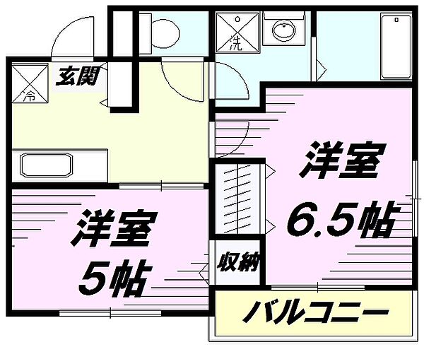 東京都八王子市館町(賃貸マンション2K・2階・37.74㎡)の写真 その2