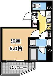 ラ・ヴイスタ西新宿 1Kの間取図画像