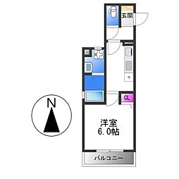 フォレストクリエオーレ中川 1Kの間取図画像