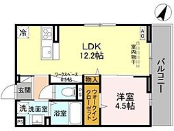 アザレアC 1LDKの間取図画像