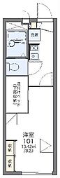 レオパレスフリーダム 1Kの間取図画像