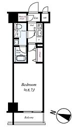 アンベリール亀戸パーク 1Kの間取図画像