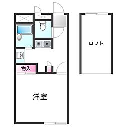 レオパレスサカグチ 1Kの間取図画像