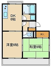 コンフレール寺尾 2DKの間取図画像