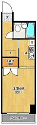 グリーンフォレスト蔵前 1Kの間取図画像