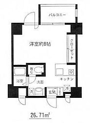 アールレジデンス ワンルームの間取図画像