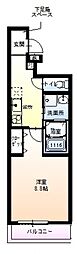 フジパレス鳳中町3番館 1Kの間取図画像