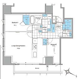 ルフォンプログレ北新宿 2LDKの間取図画像