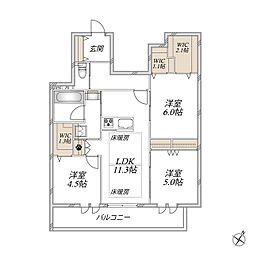 The Primrose at東松戸 3LDKの間取図画像