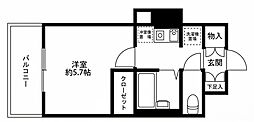 ソアブール高田馬場 1Kの間取図画像