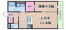 クレールメゾン城東 1LDKの間取図画像