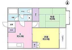 ジョイフル石井 2Kの間取図画像