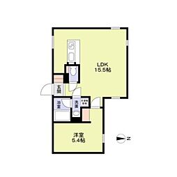 グランクレーア南砂 2階1LDKの間取り