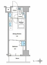 ルフォンプログレ門前仲町マークス 1DKの間取図画像