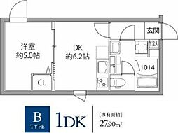 レピュア板橋本町レジデンス 1DKの間取図画像