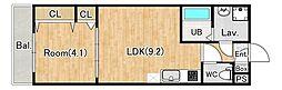 ジーメゾン春日部道順川戸ニヴェル 1LDKの間取図画像