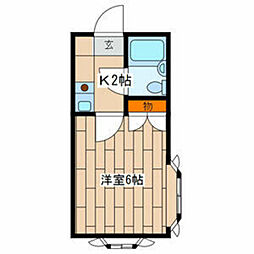 パークヒルズA 1Kの間取図画像