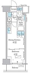 パークアクシス新宿百人町 1DKの間取図画像