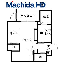西湊町エヌエム・セント 1DKの間取図画像