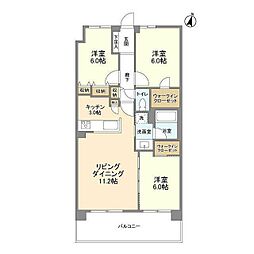 グランカーサ新小岩 3LDKの間取図画像