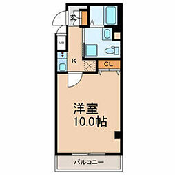 マンション 1Kの間取図画像