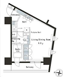 ParkAxis本郷の杜 1Kの間取図画像