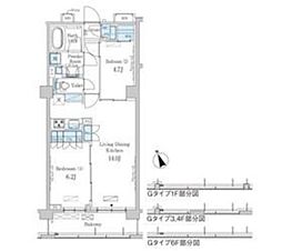 パークアクシス駒込ヒルトップ 3階2LDKの間取り