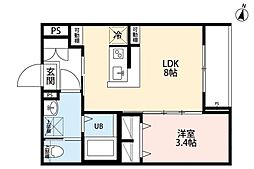 robot home 与野本町II 1LDKの間取図画像