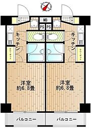 エクセラ大船 ワンルームの間取図画像