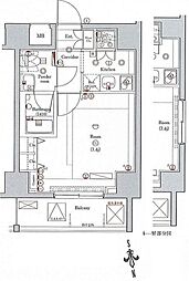 クレイシア新御徒町 4階1Kの間取り