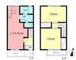 エコーハイツ 2LDKの間取図画像