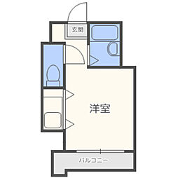 モア・フィールド箱崎2 ワンルームの間取図画像