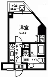 レジディア中野 1Kの間取図画像