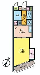 キトミ壱番館 1DKの間取図画像