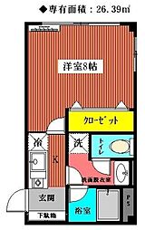 ヨシワガーデン2 1Kの間取図画像