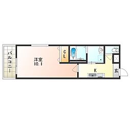 Osaka Metro長堀鶴見緑地線 横堤駅 徒歩6分の賃貸アパート 3階1Kの間取り