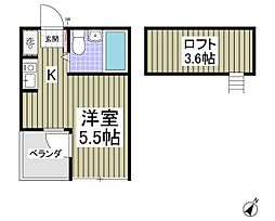 リブレ大倉山 ワンルームの間取図画像