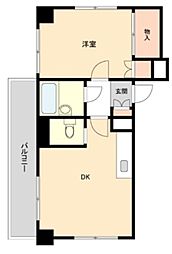 Zion Court上池台 2階1DKの間取り