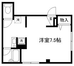 SYOU-HOUSE 2階ワンルームの間取り