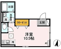 ディアコート豊島ヶ岡 ワンルームの間取図画像