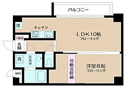 フォレスト千駄ヶ谷 1LDKの間取図画像