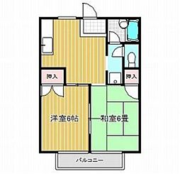 プロスパーB 2DKの間取図画像