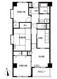 区立ソシエ南長崎 3DKの間取図画像