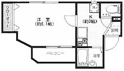 BHhills上大岡 1Kの間取図画像