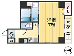 ざ・してぃ神戸元町 3階ワンルームの間取り