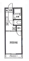 光ニューハイツ 1Kの間取図画像