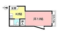 クロノス南林間イースト 1Kの間取図画像